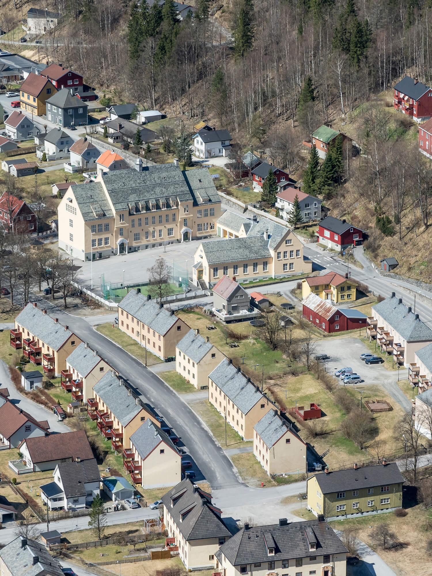 Rjukan sentrum ovenfra